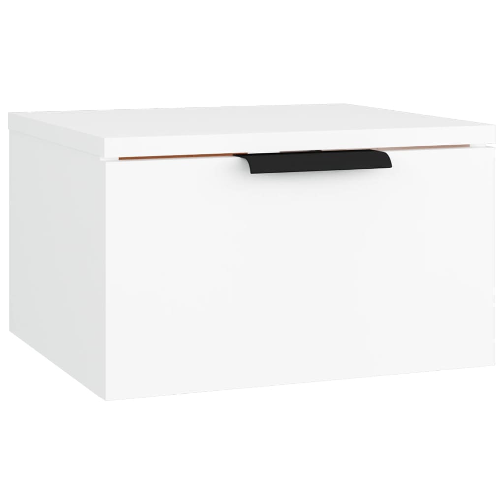 White Wall-Mounted Bedside Cabinet 34x30x20 cm - Sleek Design