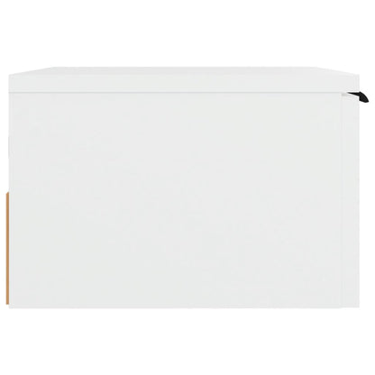 White Wall-Mounted Bedside Cabinet 34x30x20 cm - Sleek Design