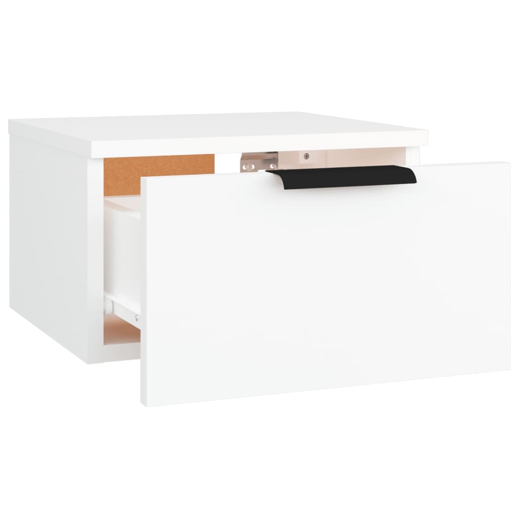 White Wall-Mounted Bedside Cabinet 34x30x20 cm - Sleek Design