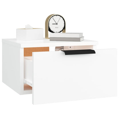 White Wall-Mounted Bedside Cabinet 34x30x20 cm - Sleek Design