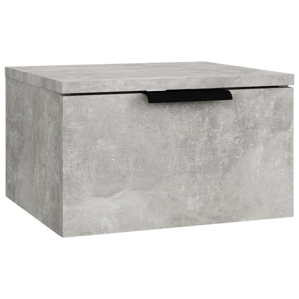 Concrete Grey Wall-Mounted Bedside Cabinet 34x30x20 cm