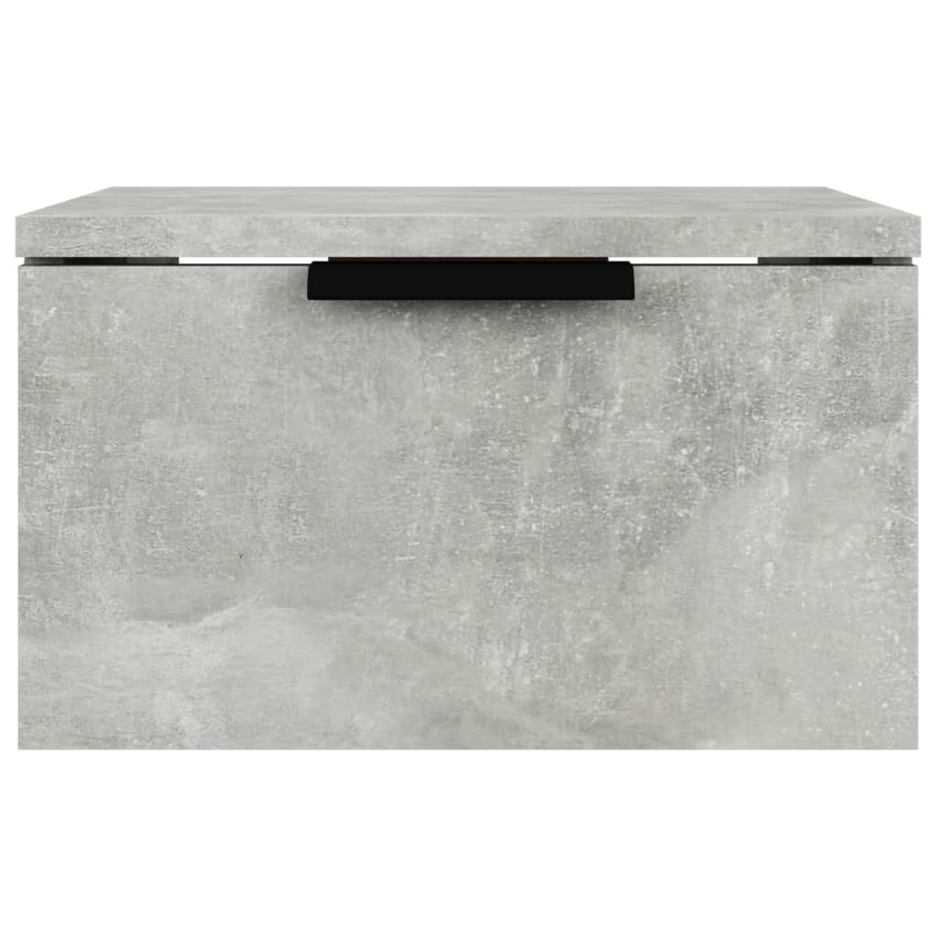 Concrete Grey Wall-Mounted Bedside Cabinet 34x30x20 cm