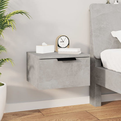 Concrete Grey Wall-Mounted Bedside Cabinet 34x30x20 cm
