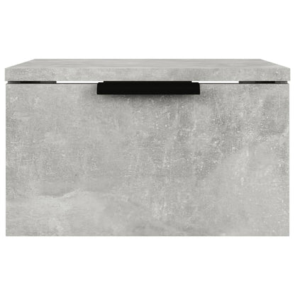 Concrete Grey Wall-Mounted Bedside Cabinets Set of 2 - 34x30x20 cm