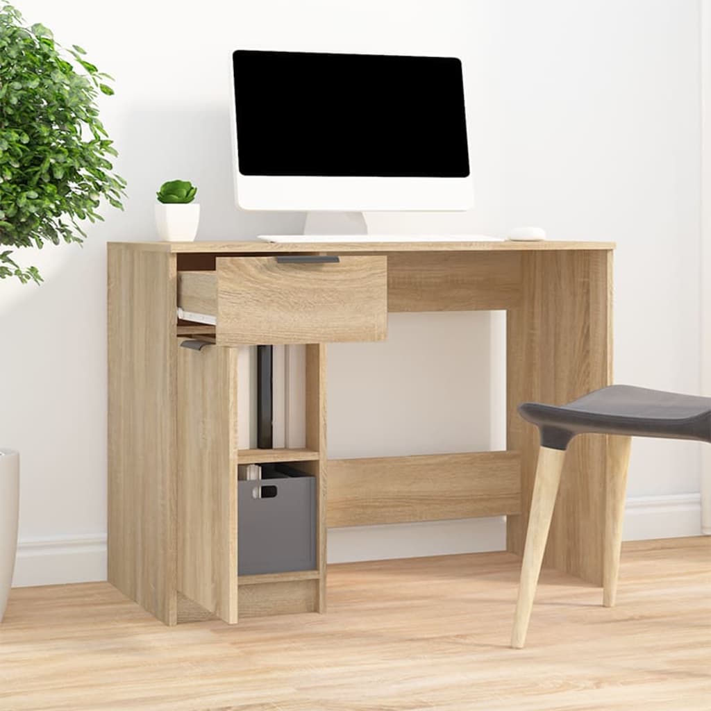 Compact Sonoma Oak Desk 100x50x75 cm - Engineered Wood Finish