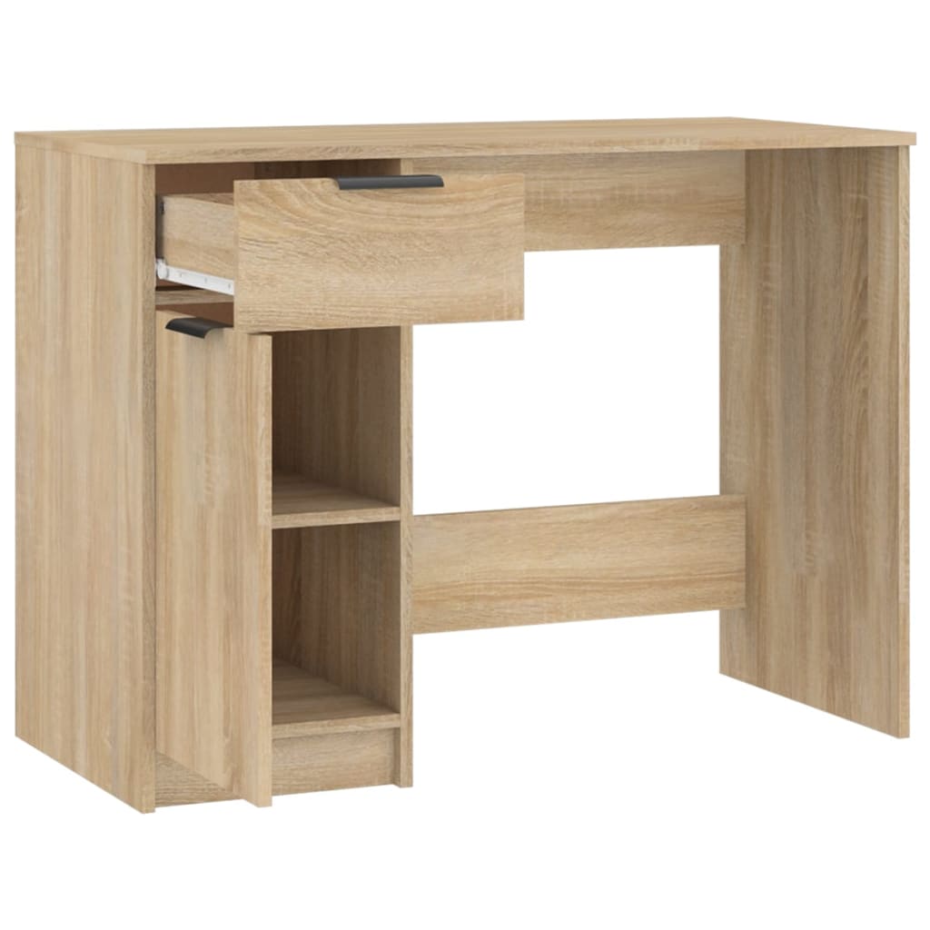 Compact Sonoma Oak Desk 100x50x75 cm - Engineered Wood Finish