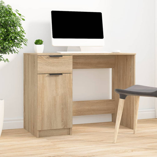 Compact Sonoma Oak Desk 100x50x75 cm - Engineered Wood Finish