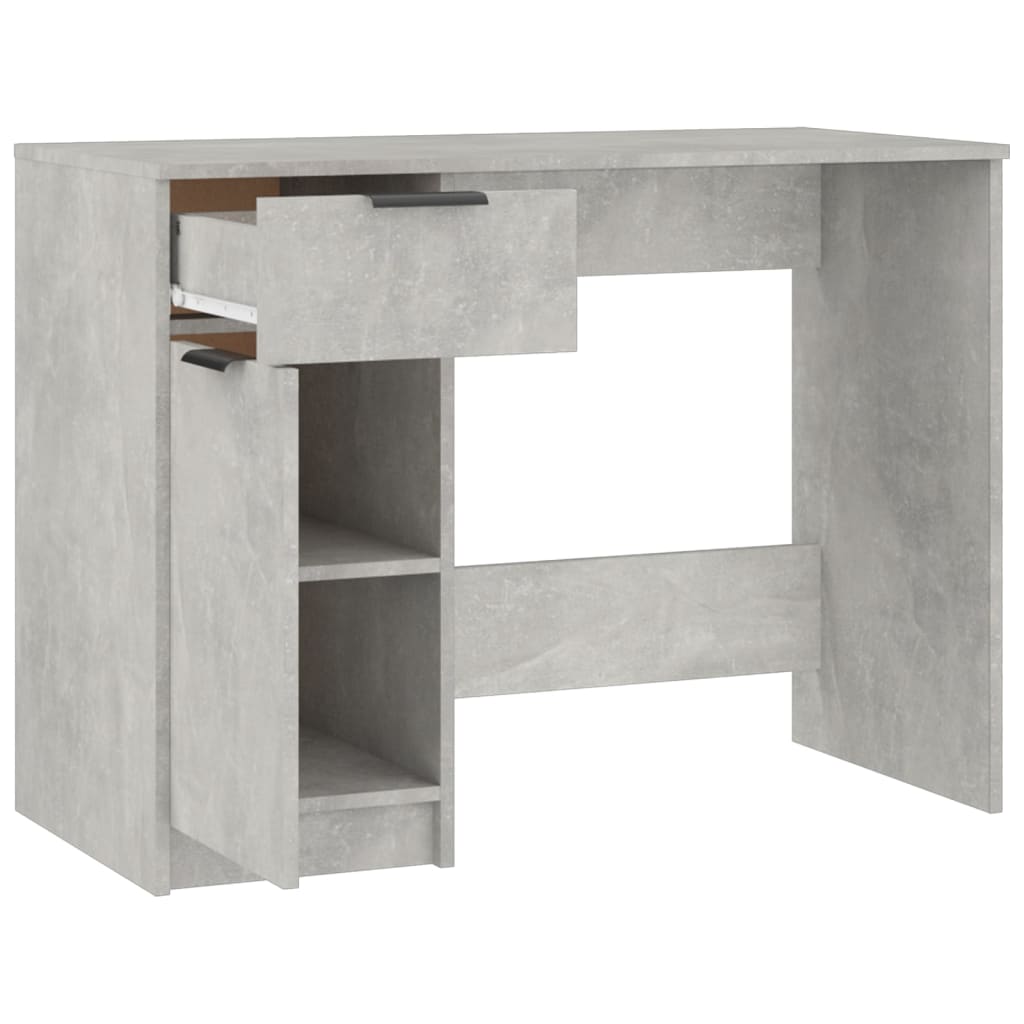 Concrete Grey Engineered Wood Desk - 100x50x75 cm