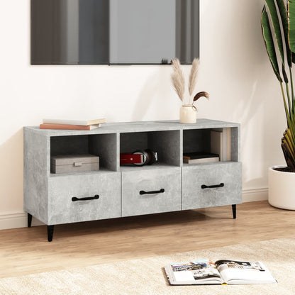 TV Cabinet Concrete Grey 102x35x50 cm Engineered Wood