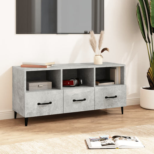 TV Cabinet Concrete Grey 102x35x50 cm Engineered Wood