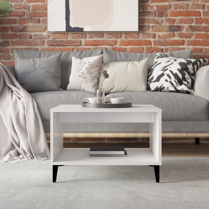 Coffee Table High Gloss White 60x50x40 cm Engineered Wood