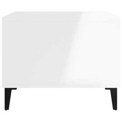 Coffee Table High Gloss White 60x50x40 cm Engineered Wood