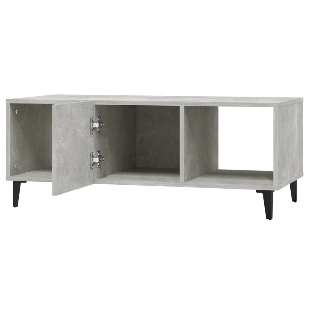 Coffee Table Concrete Grey 102x50x40 cm Engineered Wood