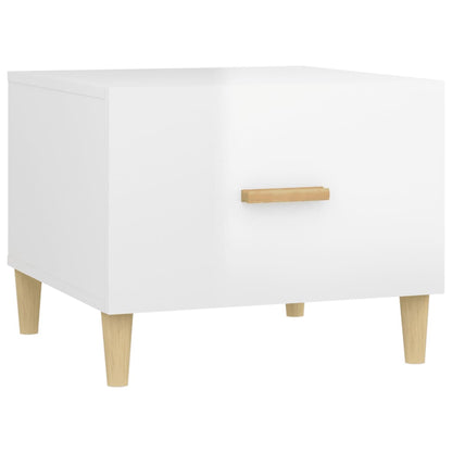 Coffee Table High Gloss White 50x50x40 cm Engineered Wood