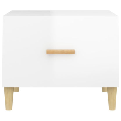 Coffee Table High Gloss White 50x50x40 cm Engineered Wood