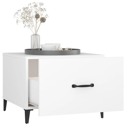 Coffee Table with Metal Legs White 50x50x40 cm