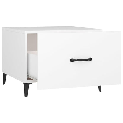 Coffee Table with Metal Legs 2 pcs White 50x50x40 cm