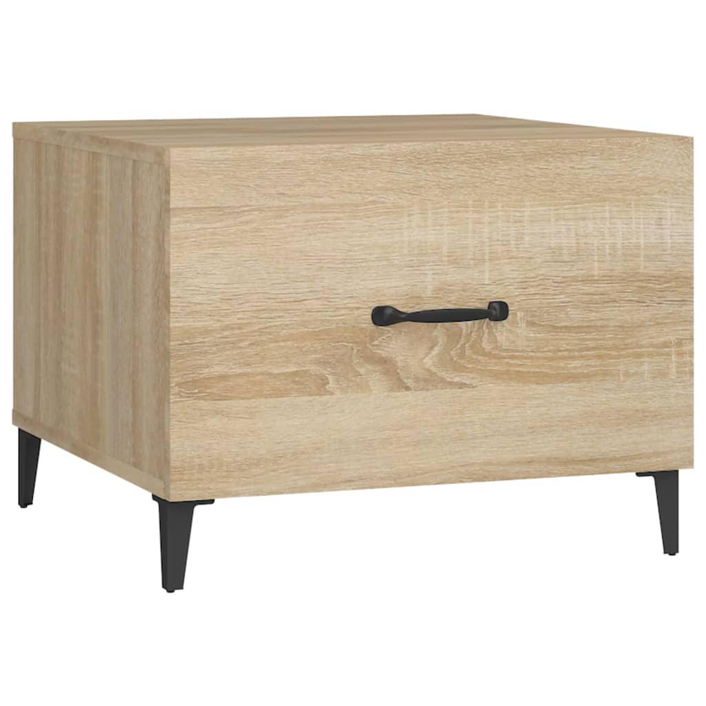 Coffee Table with Metal Legs Sonoma Oak 50x50x40 cm
