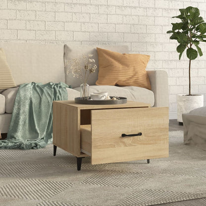 Coffee Table with Metal Legs Sonoma Oak 50x50x40 cm