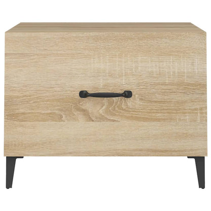 Coffee Table with Metal Legs Sonoma Oak 50x50x40 cm