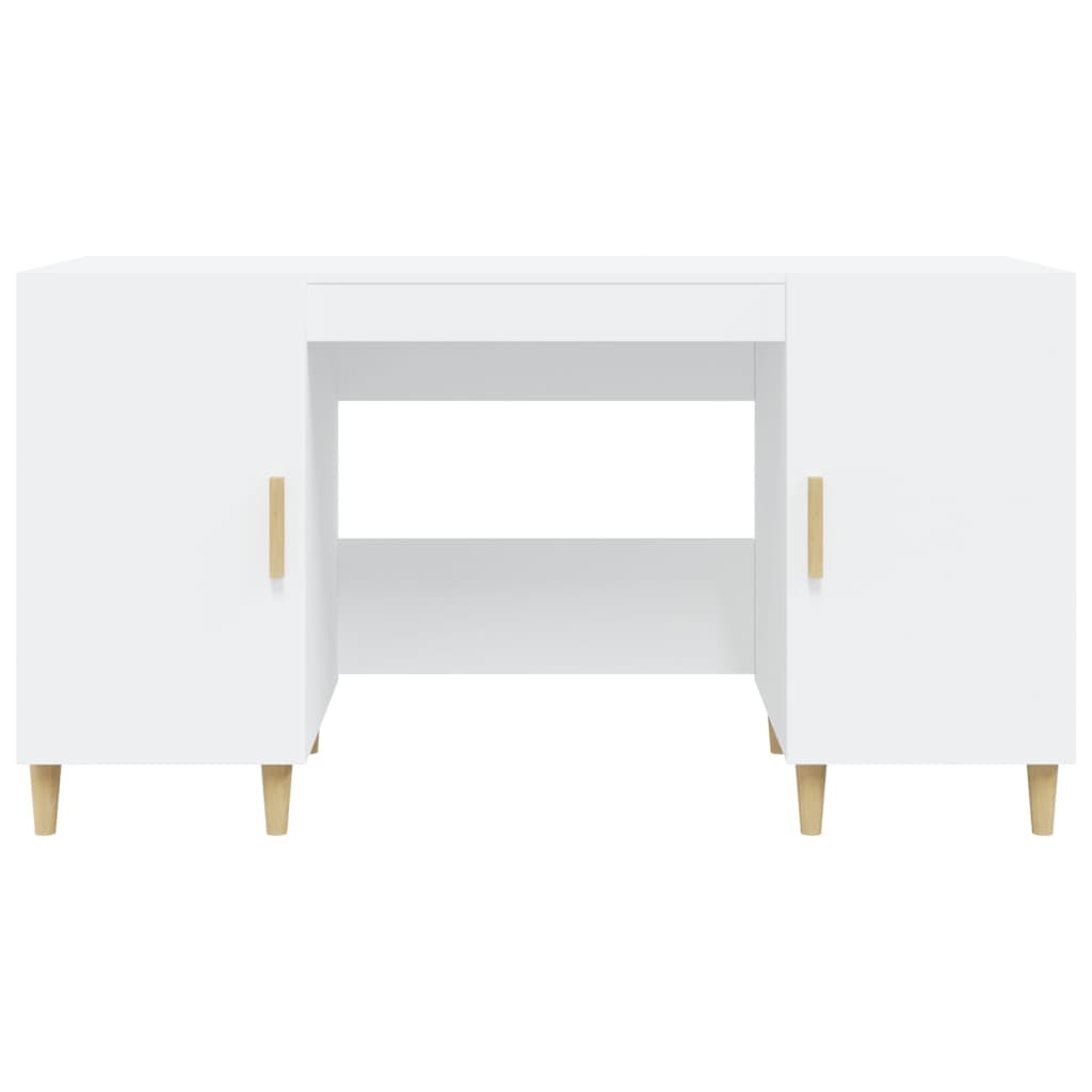 White Engineered Wood Desk 140x50x75 cm - Sleek & Modern Design