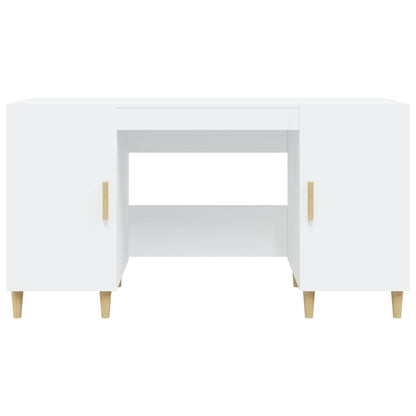White Engineered Wood Desk 140x50x75 cm - Sleek & Modern Design