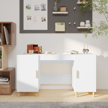 White Engineered Wood Desk 140x50x75 cm - Sleek & Modern Design