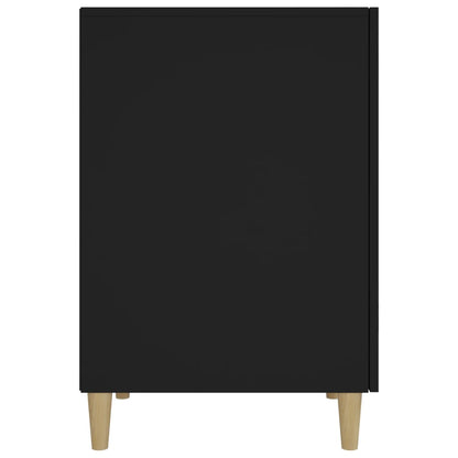 Sleek Black Engineered Wood Desk, 140x50x75 cm