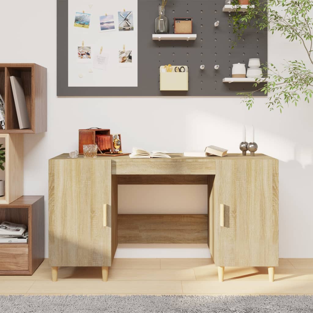 Sonoma Oak Engineered Wood Desk 140x50x75 cm - Stylish & Durable