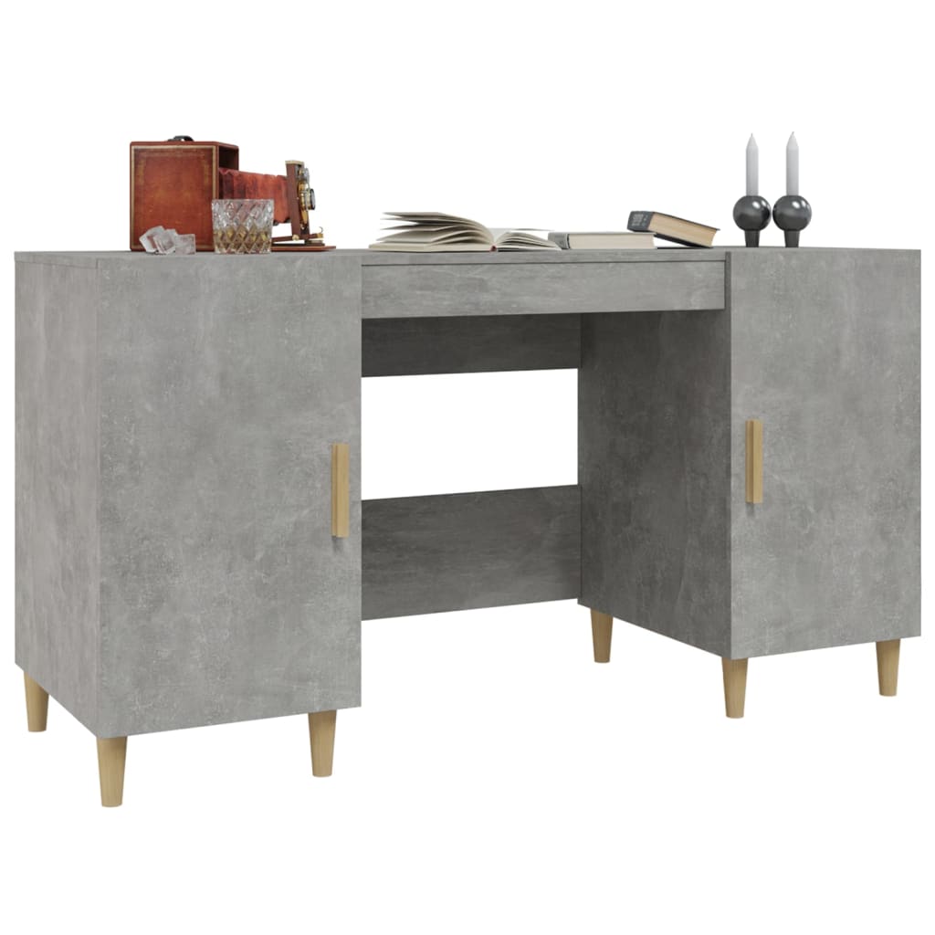 Concrete Grey Engineered Wood Desk 140x50x75 cm