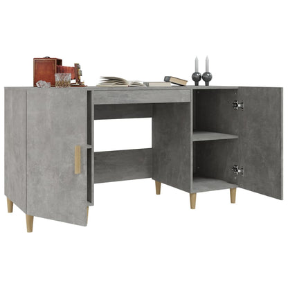 Concrete Grey Engineered Wood Desk 140x50x75 cm
