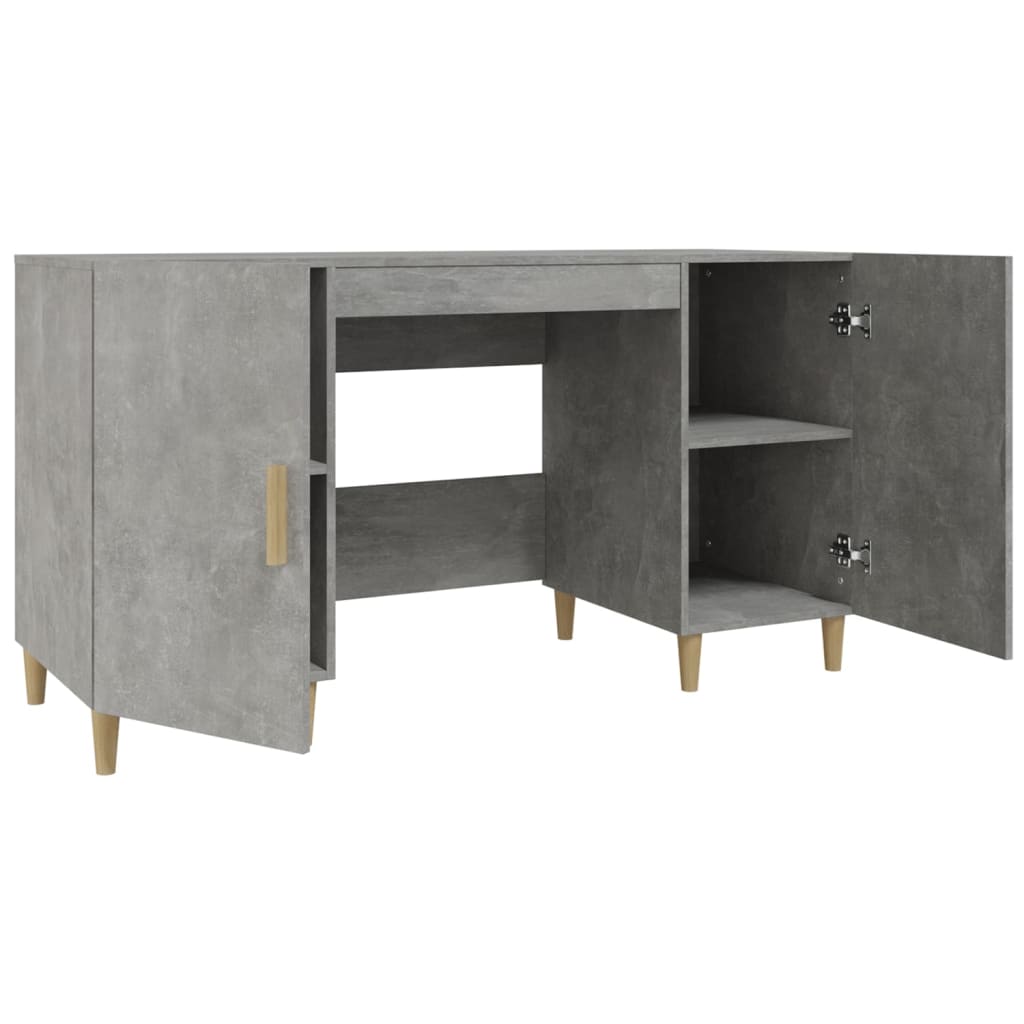 Concrete Grey Engineered Wood Desk 140x50x75 cm