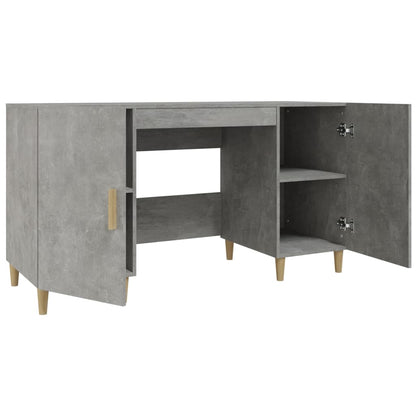 Concrete Grey Engineered Wood Desk 140x50x75 cm
