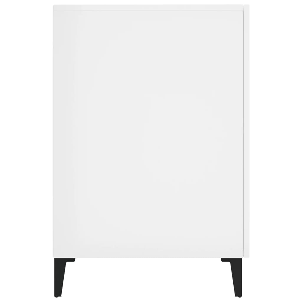 Sleek High Gloss White Desk 140x50x75 cm - Engineered Wood