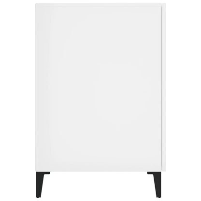 Sleek High Gloss White Desk 140x50x75 cm - Engineered Wood