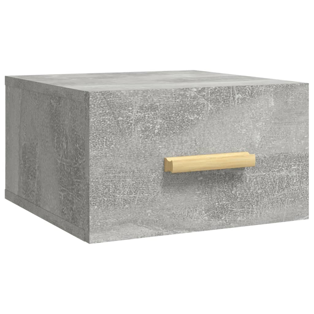 Concrete Grey Wall-Mounted Bedside Cabinet 35x35x20 cm