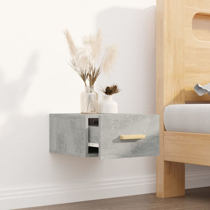 Concrete Grey Wall-Mounted Bedside Cabinet 35x35x20 cm