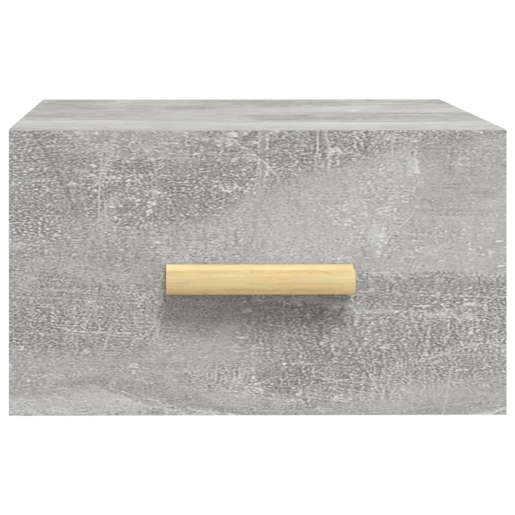 Concrete Grey Wall-Mounted Bedside Cabinet 35x35x20 cm