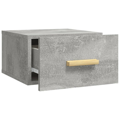 Concrete Grey Wall-Mounted Bedside Cabinet 35x35x20 cm