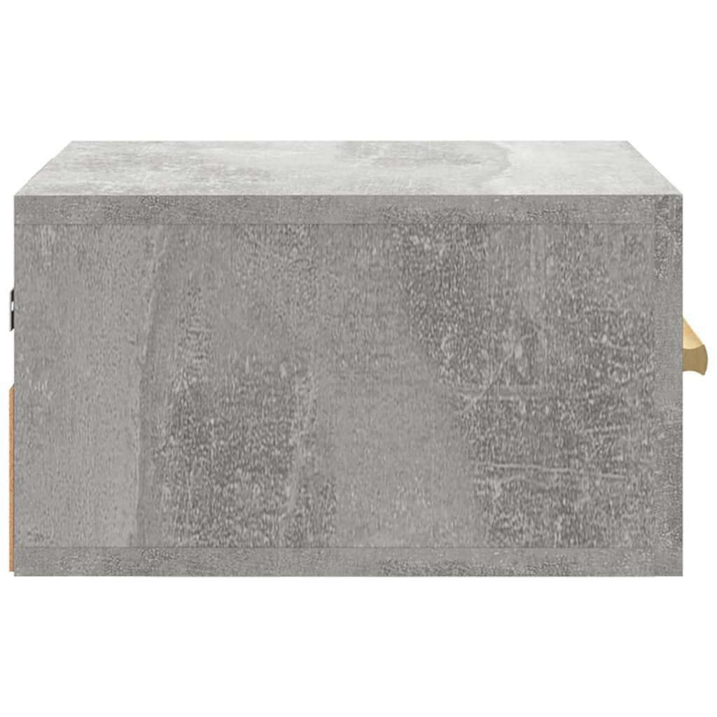 Concrete Grey Wall-Mounted Bedside Cabinet 35x35x20 cm