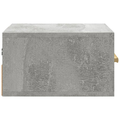 Concrete Grey Wall-Mounted Bedside Cabinet 35x35x20 cm