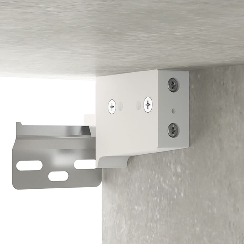 Concrete Grey Wall-Mounted Bedside Cabinet 35x35x20 cm