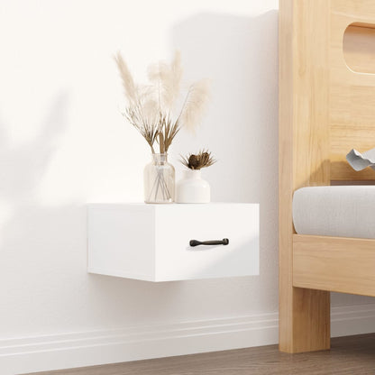 White Wall-Mounted Bedside Cabinets Set of 2 - 35x35x20 cm