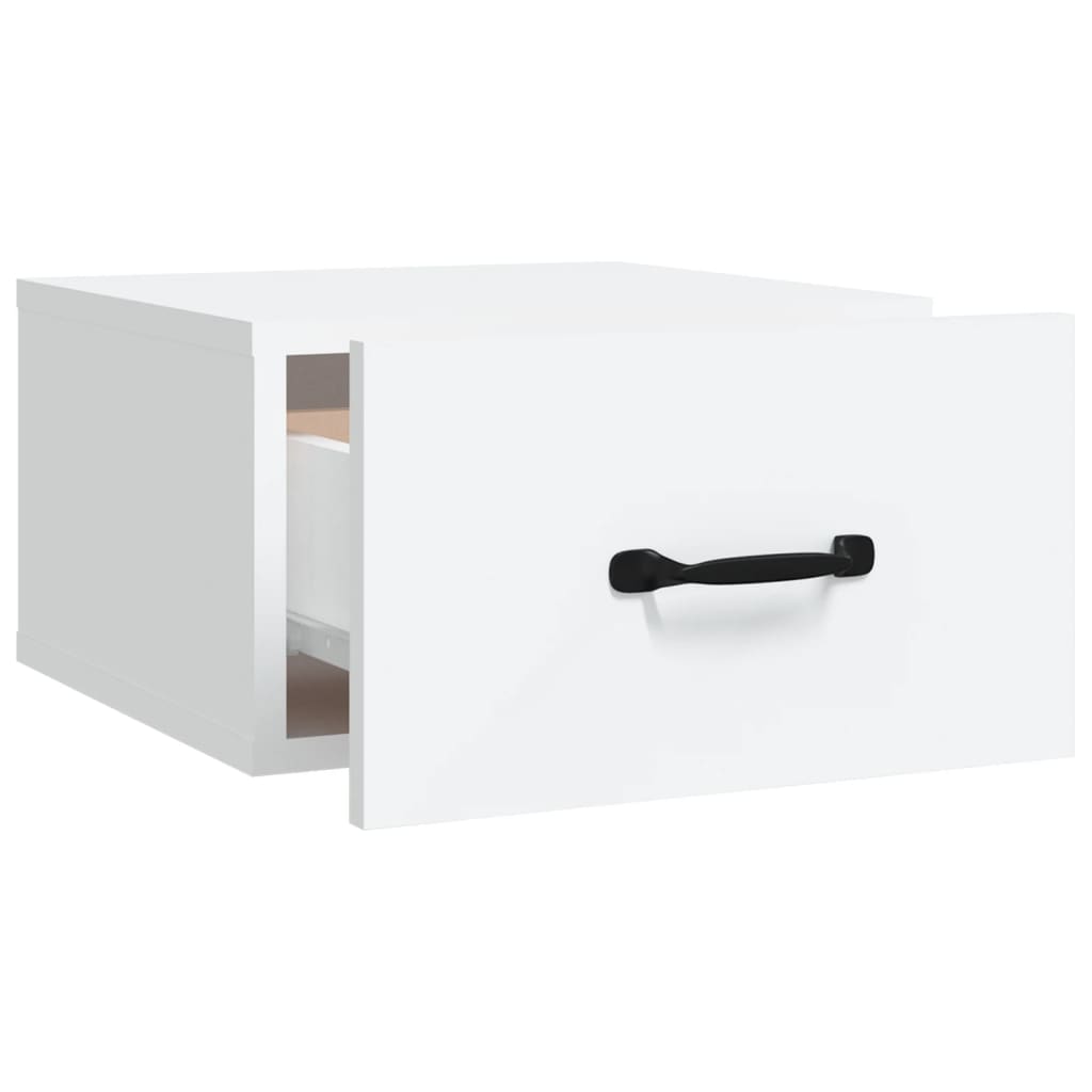 White Wall-Mounted Bedside Cabinets Set of 2 - 35x35x20 cm