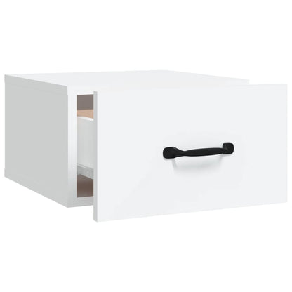 White Wall-Mounted Bedside Cabinets Set of 2 - 35x35x20 cm
