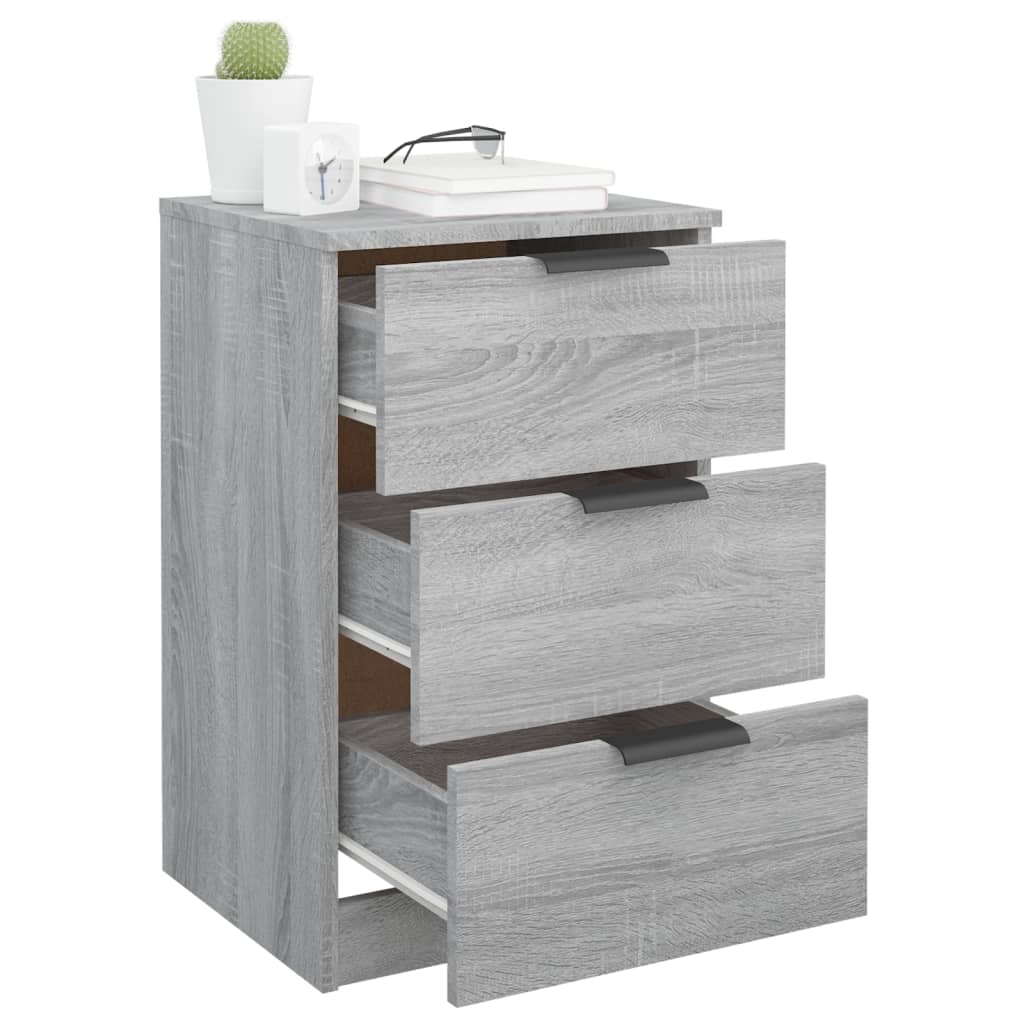 Grey Sonoma Bedside Cabinets Set of 2 - 40x36x65 cm