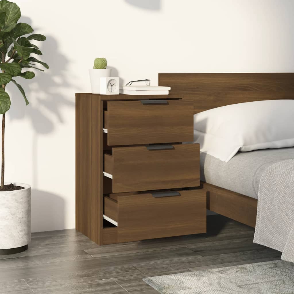 Brown Oak Bedside Cabinet, 40x36x65 cm - Stylish Bedroom Storage