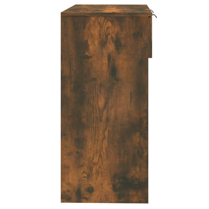 Smoked Oak Engineered Wood Console Table - 90x36x75 cm