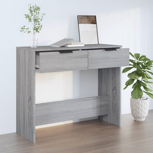 Grey Sonoma Console Table – Engineered Wood, 90x36x75 cm