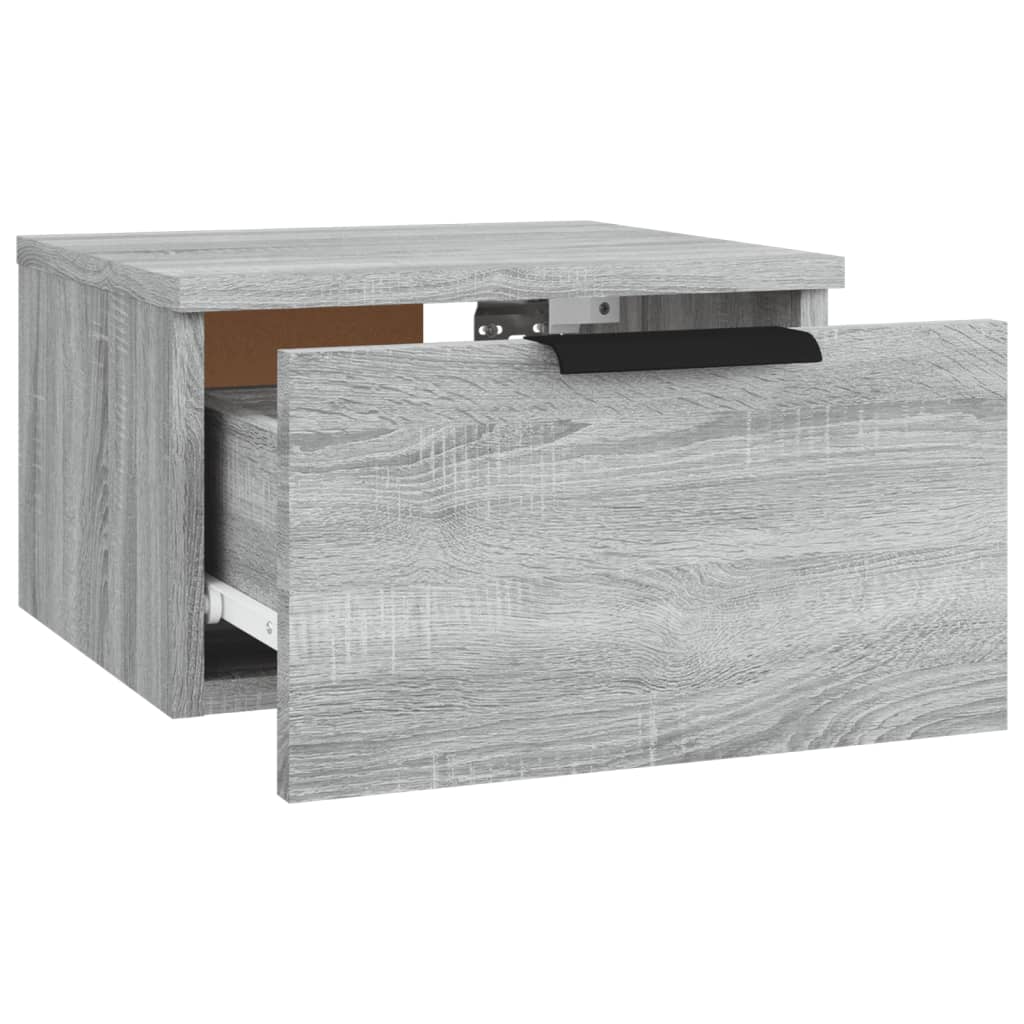 Grey Sonoma Wall-Mounted Bedside Cabinet, 34x30x20 cm - Stylish Storage